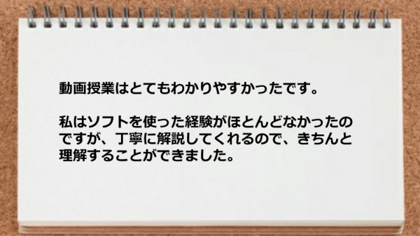 動画授業はとてもわかりやすかったです。
