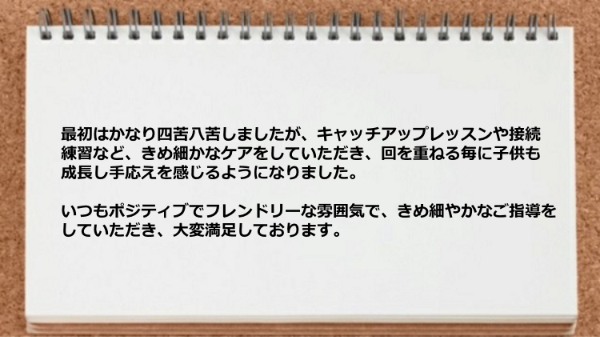 回を重ねる毎に子供も成長し手応えを感じるようになった。 
