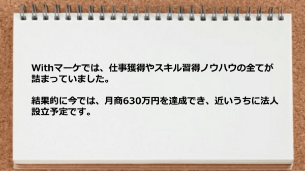 仕事獲得やスキル習得ノウハウの全てが詰まっていました。
