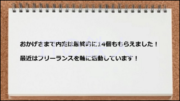 内定が14個取れた